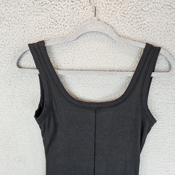 Skims Romper Womens Sz Black Med Ribbed Tank Shorts Bodysuit Minimalist Capsule - Picture 8 of 11